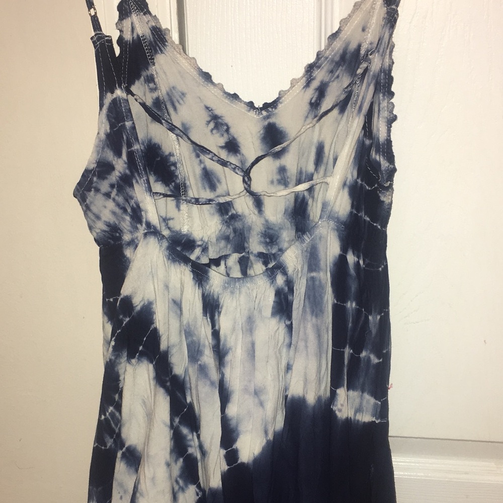 Blue and white Tie Dye flowly dress - Picture 2 of 2